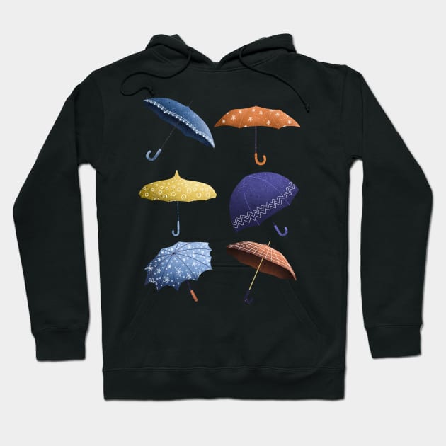Fun Umbrellas Pattern - Retro Hoodie by monitdesign